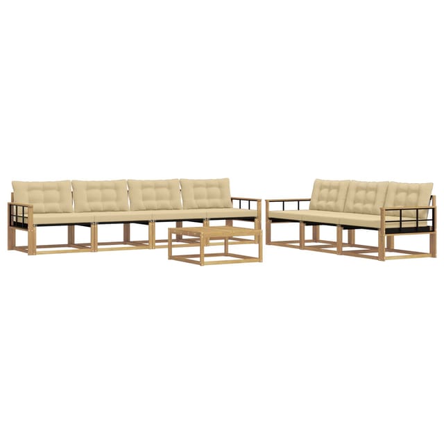 vidaXL Outdoor-Sofagarnitur 8-Tlg Weiß und Beige 3388499