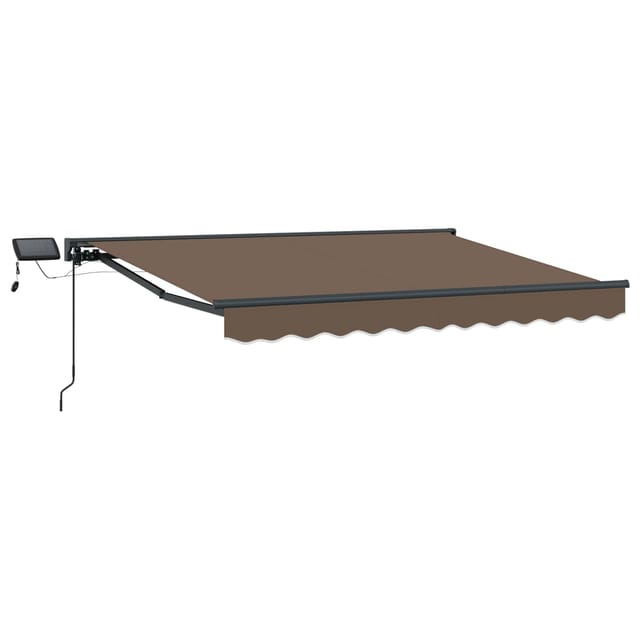 vidaXL Manueller Markisenrahmen mit LEDs Taupe 4 x 3 m 3426098