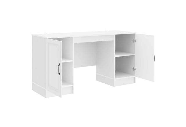 vidaXL Schreibtisch Hochglanz Weiß 142,5 x 50 x 75 cm Holzwerkstoff 3414643