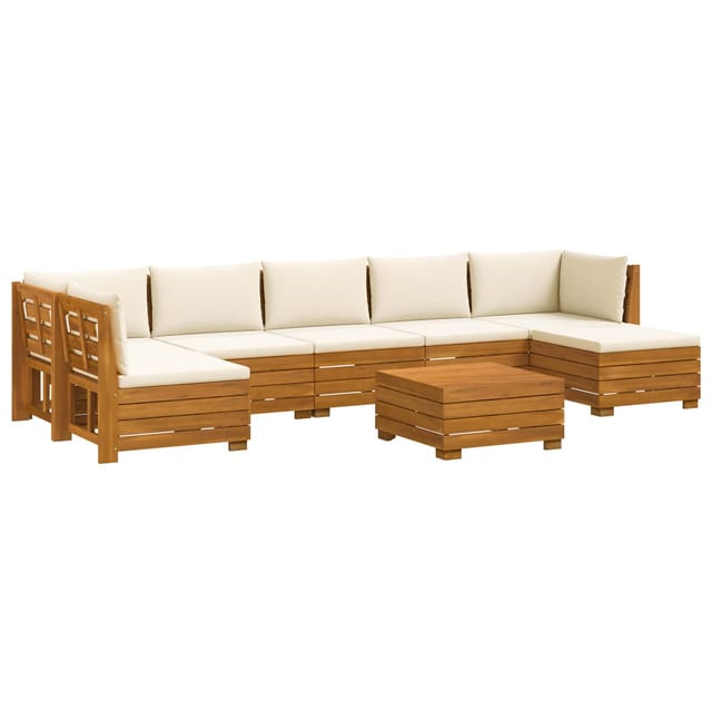 vidaXL Outdoor-Sofagarnitur mit Kissen 8 Stück Braun Massivholz Akazie 3403098