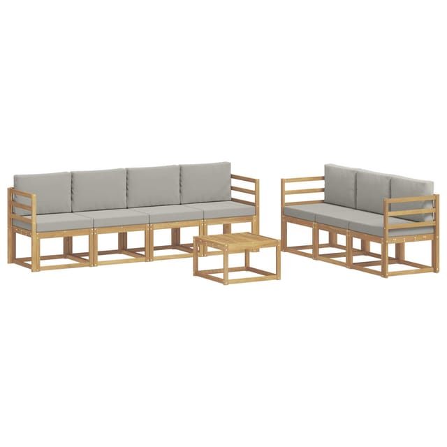 vidaXL Outdoor-Sofagarnitur 8-Tlg Weiß und Hellgrau 59 x 59 x 37 cm 3387335