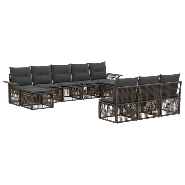 vidaXL Gartensofa-Set 10-Tlg Grau Poly-Rattan 3434951