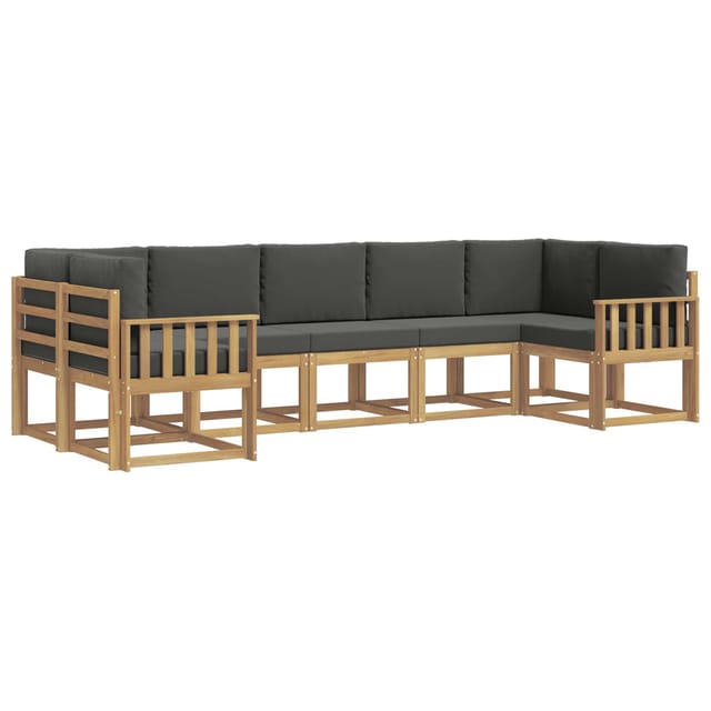 vidaXL Outdoor-Sofagarnitur mit Kissen 7-Tlg Weiß und Anthrazit 3388151