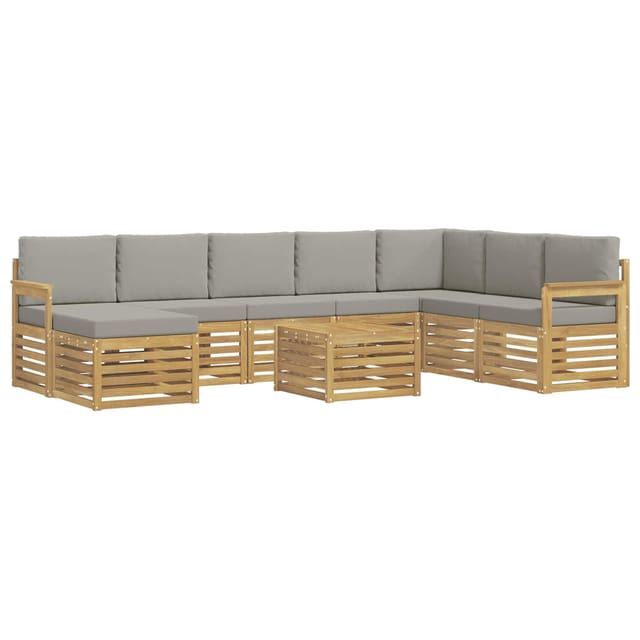vidaXL Outdoor-Sofagarnitur 7-Tlg Weiß und Hellgrau 59 x 59 x 37 cm 3392341