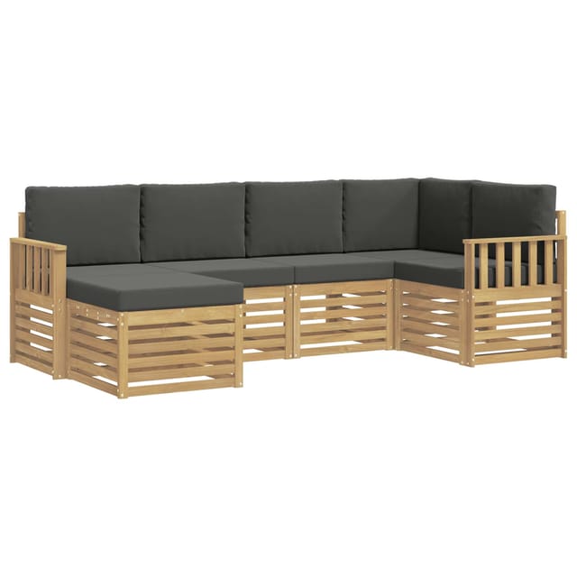 vidaXL Outdoor-Sofagarnitur 6-Tlg Weiß und Anthrazit Polyester 3392107