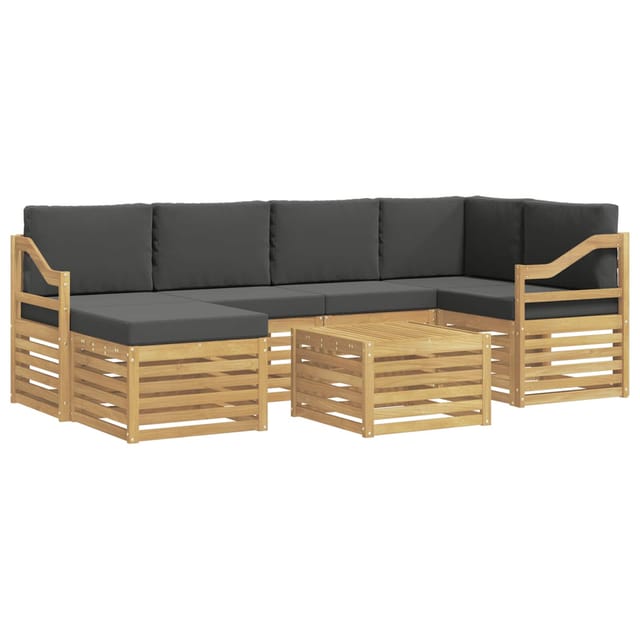 vidaXL Outdoor-Sofagarnitur 7-Tlg Weiß und Anthrazit Polyester 3392172
