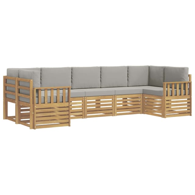 vidaXL Outdoor-Sofagarnitur 6-Tlg Weiß und Hellgrau 3392426