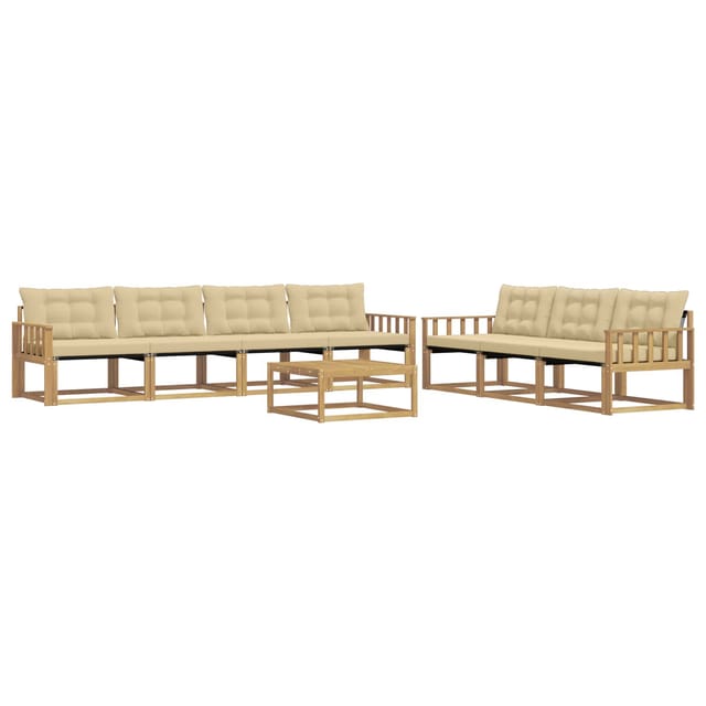 vidaXL Outdoor-Sofagarnitur 8-Tlg Weiß und Beige 3388491