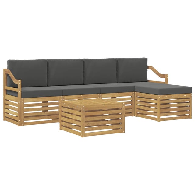 vidaXL Outdoor-Sofagarnitur 6-Tlg Weiß und Anthrazit 59 x 59 x 37 cm 3391732