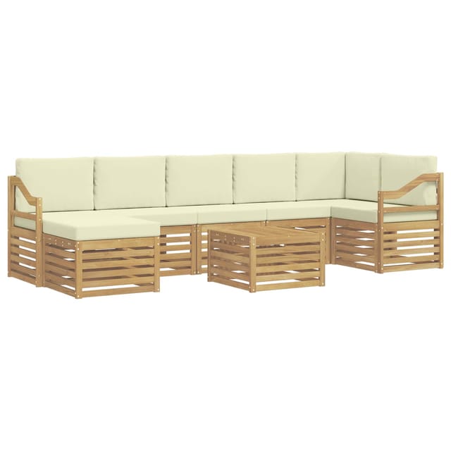 vidaXL Outdoor-Sofagarnitur 8-Tlg Weiß und Creme 59 x 59 x 37 cm 3392250