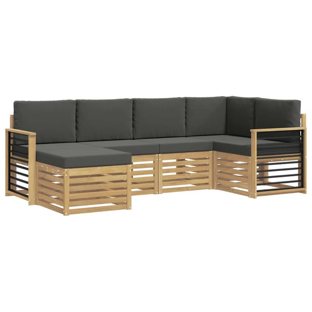 vidaXL Outdoor-Sofagarnitur 6-Tlg Weiß und Anthrazit Polyester 3392127