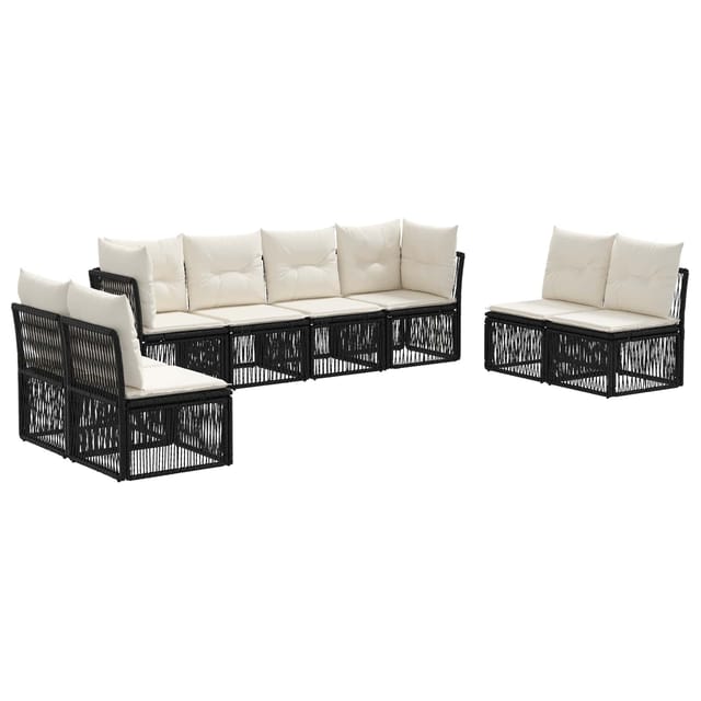 vidaXL Gartensofa-Set 8-Tlg Schwarz Poly-Rattan 3434170