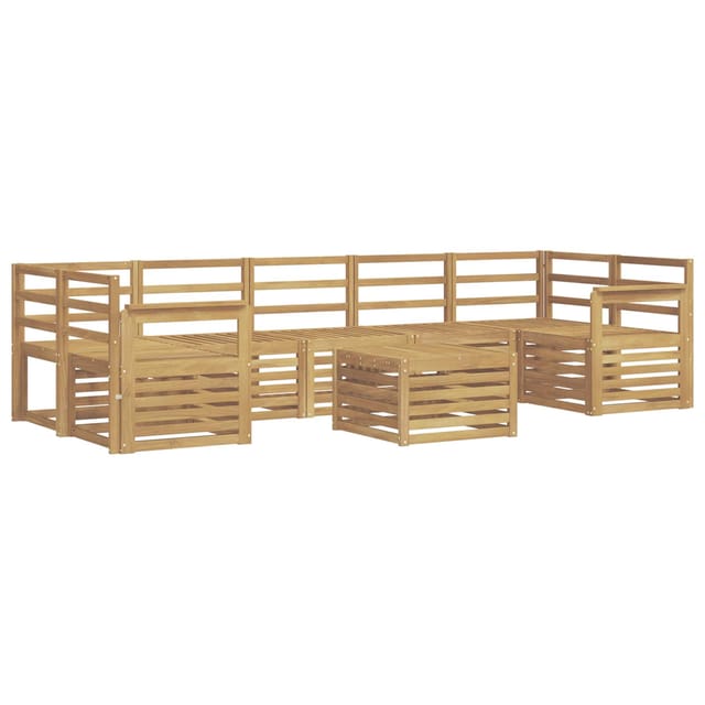 vidaXL Outdoor-Sofagarnitur 8-Tlg Weiß Massivholz Akazie 3391539