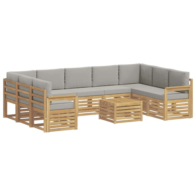 vidaXL Outdoor-Sofagarnitur 8-Tlg Weiß und Hellgrau 59 x 59 x 37 cm 3392531