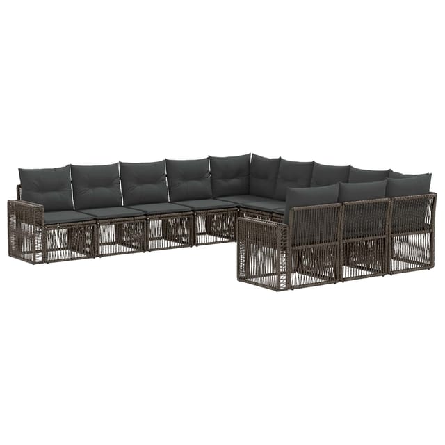 vidaXL Gartensofa-Set 11-Tlg Grau und Dunkelgrau Poly-Rattan 3435263