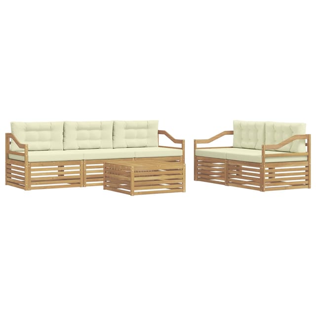 vidaXL Outdoor-Sofagarnitur 6 Stk Weiß und Creme 3390060
