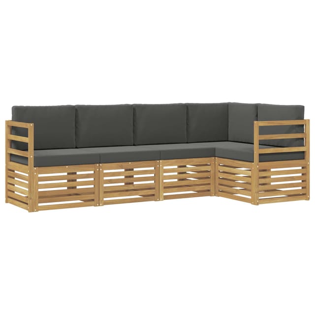 vidaXL Outdoor-Sofagarnitur 5 Stk Weiß und Anthrazit 3391817