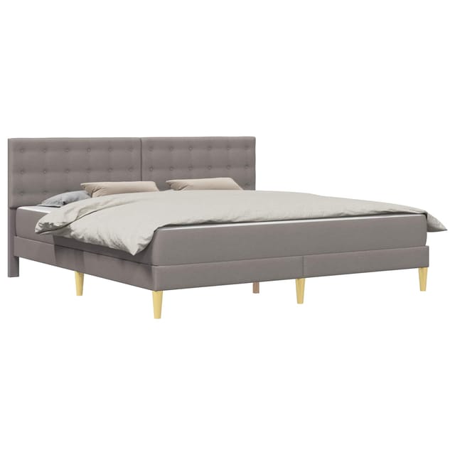 vidaXL Bettgestell mit Matratze mit Kopfteil Taupe 200 x 200 cm Stoff 3415131