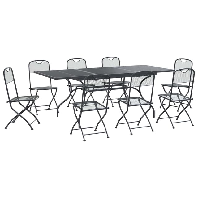 vidaXL Garten Essgruppe 9 Stk Anthrazit 212 x 90 x 76 cm 3429147