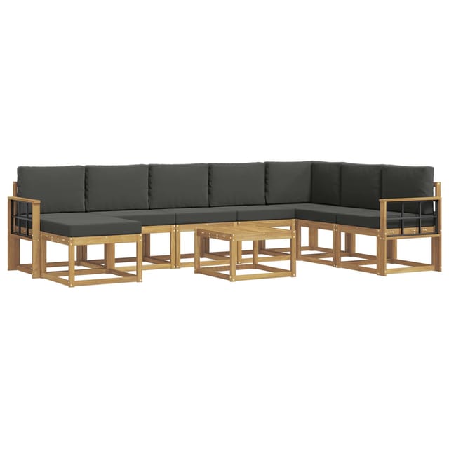 vidaXL Outdoor-Sofagarnitur mit Kissen 9-Tlg Weiß und Anthrazit 3388096