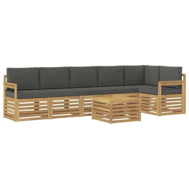 vidaXL Outdoor-Sofagarnitur 7-Tlg Weiß und Anthrazit 59 x 59 x 37 cm 3391942