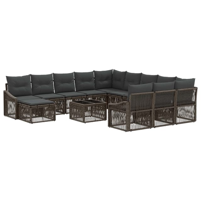 vidaXL Gartensofa-set 13 Stk Grau Poly-Rattan 3436214
