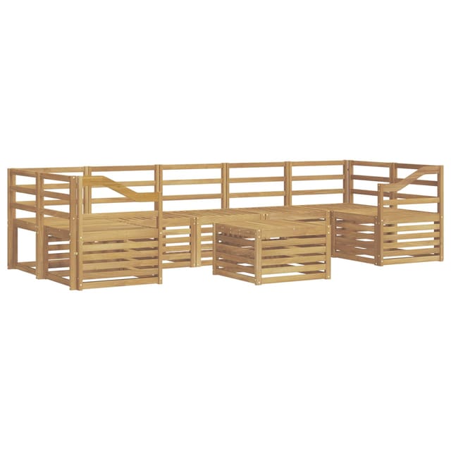 vidaXL Outdoor-Sofagarnitur 8-Tlg Weiß Massivholz Akazie 3391569