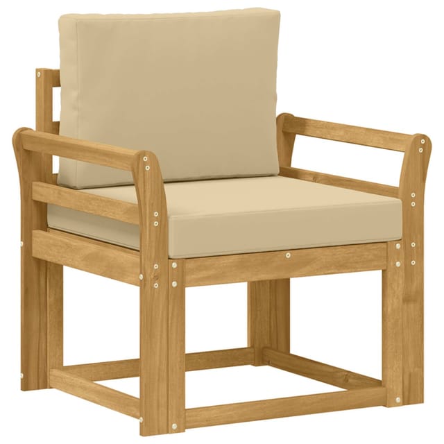 vidaXL 2 Stück Outdoor-Sofagarnitur Polyester Weiß und Beige 3438977