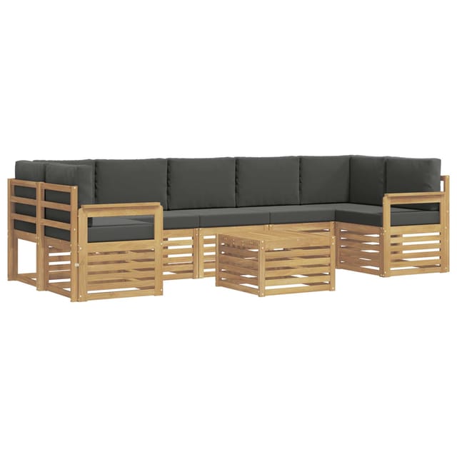 vidaXL Outdoor-Sofagarnitur 8-Tlg Weiß und Anthrazit Polyester 3391542