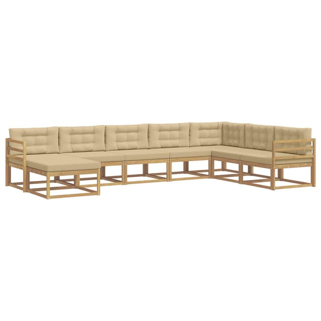 vidaXL Outdoor-Sofagarnitur 8 Stk Weiß und Beige 3386852