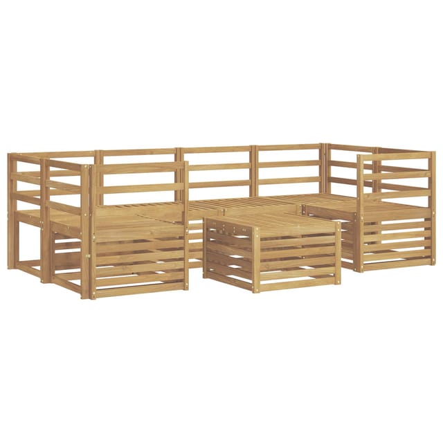 vidaXL Outdoor-Sofagarnitur 7-Tlg Weiß Massivholz Akazie 3391454