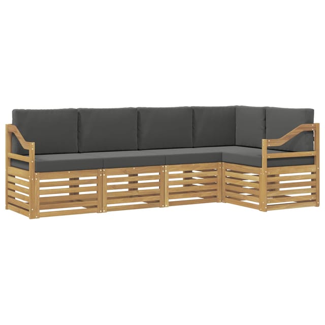 vidaXL Outdoor-Sofagarnitur 5 Stk Weiß und Anthrazit 3391852