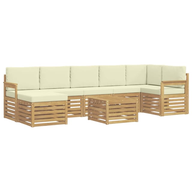 vidaXL Outdoor-Sofagarnitur 8-Tlg Weiß und Creme 59 x 59 x 37 cm 3392220