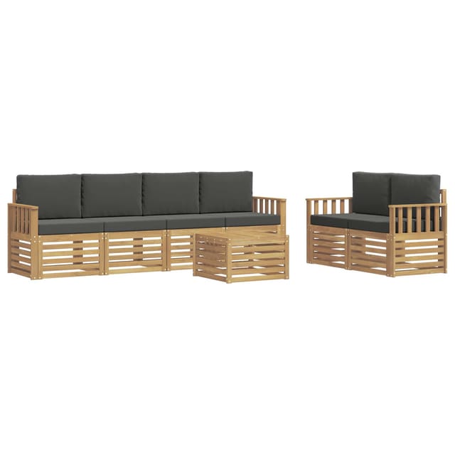 vidaXL Outdoor-Sofagarnitur 7-Tlg Weiß und Anthrazit Polyester 3391427
