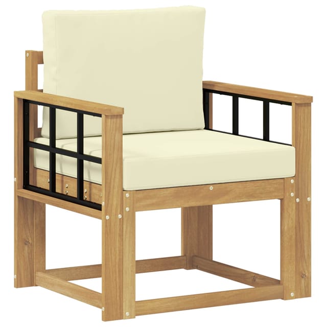 vidaXL 2 Stück Outdoor-Sofagarnitur Polyester Weiß und Creme 3438984