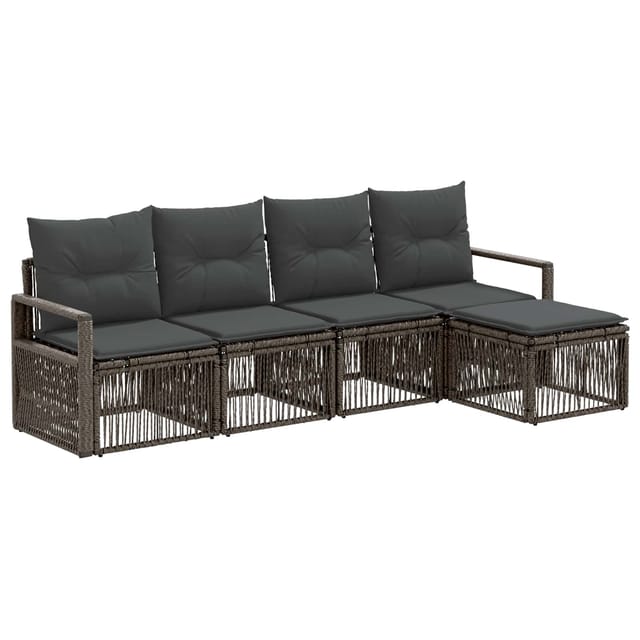 vidaXL Gartensofa-Set 4-Tlg Grau Poly-Rattan 3435698