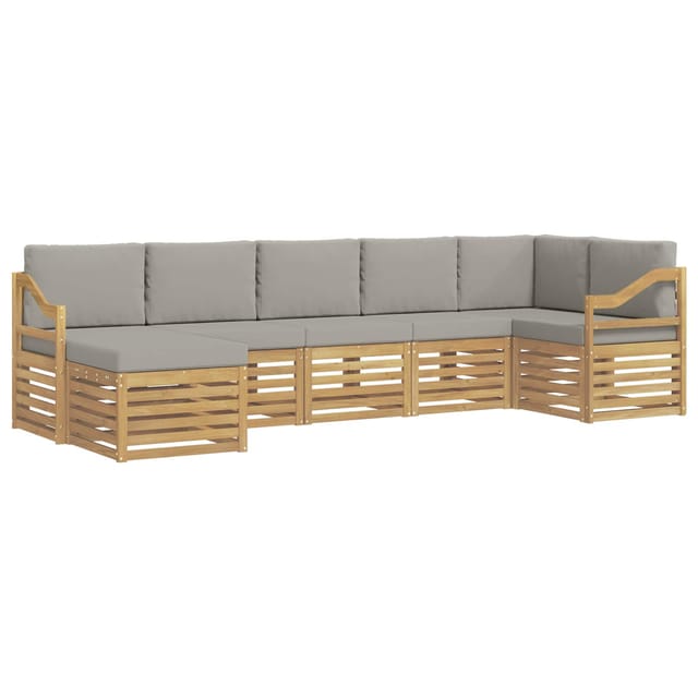 vidaXL Outdoor-Sofagarnitur 7 Stk Weiß und Hellgrau 3392211
