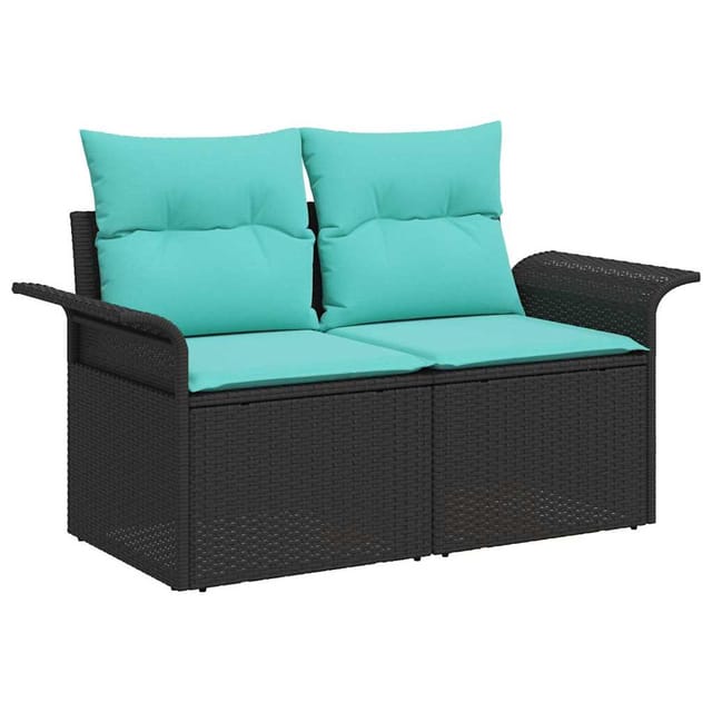 vidaXL Garten-Sofa mit Kissen 141 x 62 x 69 cm Poly-Rattan 42006710