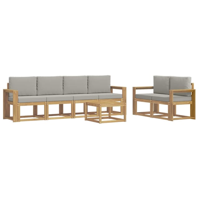 vidaXL Outdoor-Sofagarnitur 7-Tlg Weiß und Hellgrau 59 x 59 x 37 cm 3387285