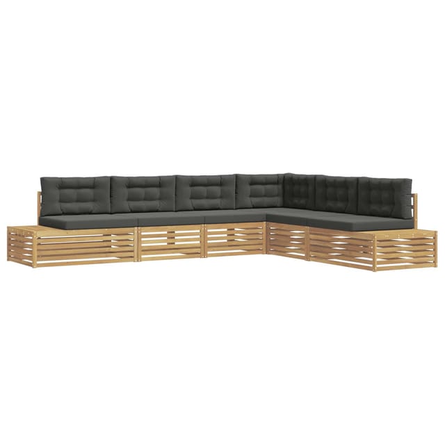 vidaXL 6 Stück Outdoor-Sofagarnitur Polyester Weiß 3391127