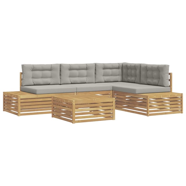 vidaXL 5 Stück Outdoor-Sofagarnitur Polyester Weiß 3391121