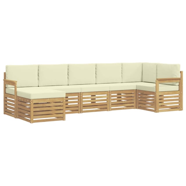 vidaXL Outdoor-Sofagarnitur 7-Tlg Weiß und Creme 3392180