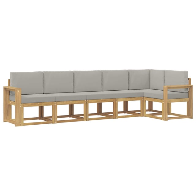 vidaXL Outdoor-Sofagarnitur mit Kissen 6-Tlg Weiß und Hellgrau 3387705