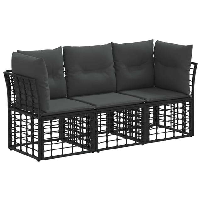 vidaXL Outdoor-Sofagarnitur Schwarz Polyester 3437405