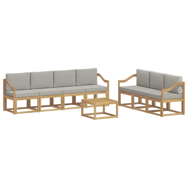 vidaXL Outdoor-Sofagarnitur 8-Tlg Weiß und Hellgrau 59 x 59 x 37 cm 3387365