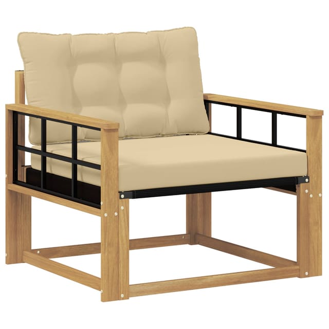 vidaXL Outdoor-Sofagarnitur Massives Akazienholz und Textilene Weiß 3439071