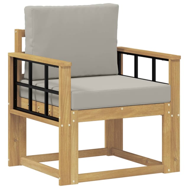 vidaXL 2 Stück Outdoor-Sofagarnitur Polyester Weiß und Hellgrau 3438985