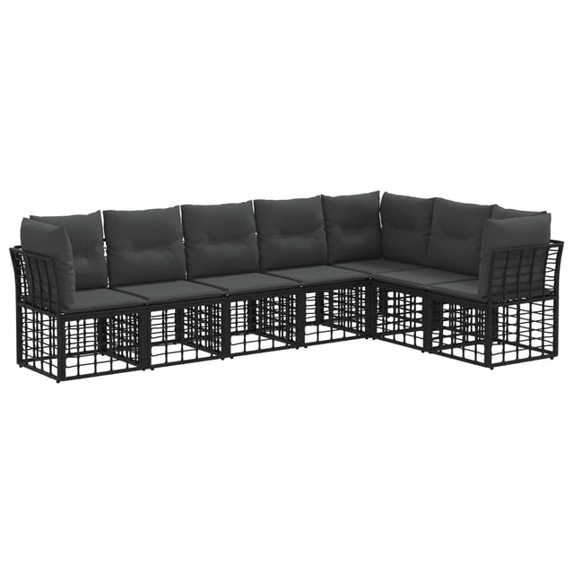 vidaXL Outdoor-Sofagarnitur Schwarz Polyester 3437479