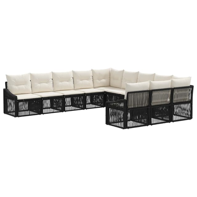 vidaXL Gartensofa-Set 11-Tlg Schwarz Poly-Rattan 3436144