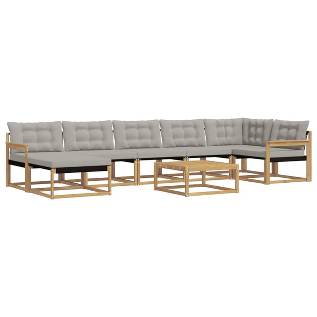 vidaXL Outdoor-Sofagarnitur 8-Tlg Weiß und Hellgrau 79 x 79 x 37 cm 3388917